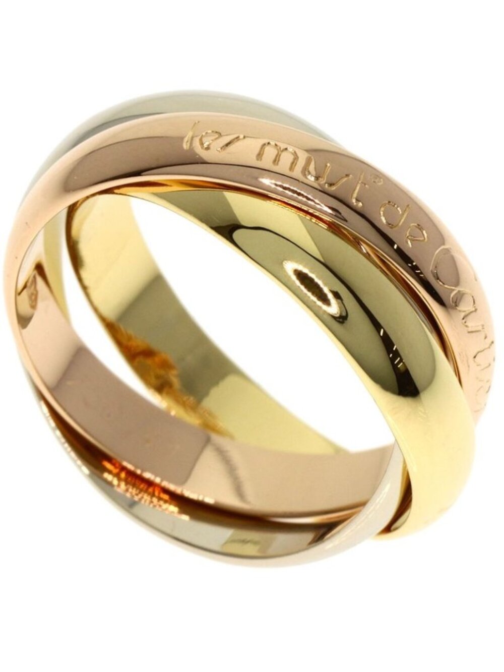 Cartier Trinity 49 Ring 18K Yellow Gold Pink White